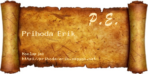 Prihoda Erik névjegykártya